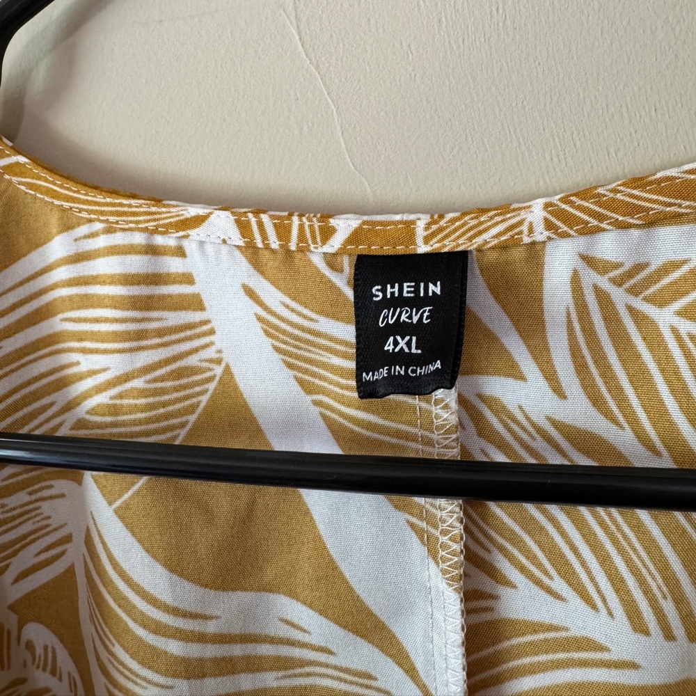 SHEIN Mustard Leaf Print Romper - Picture 7 of 7